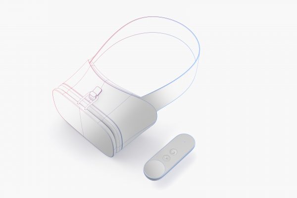 Headset e controle do Google Daydream